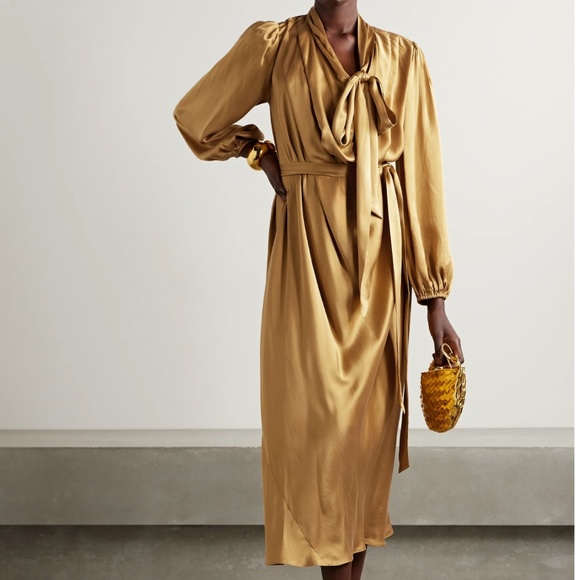 ZIMMERMANN Silk Billow Midi Dress - Gold - Picture 2 of 10